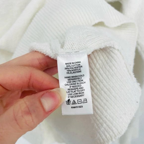 1. State Balloon Sleeve Crewneck Sweater in Ivory Size M - Picture 7 of 7